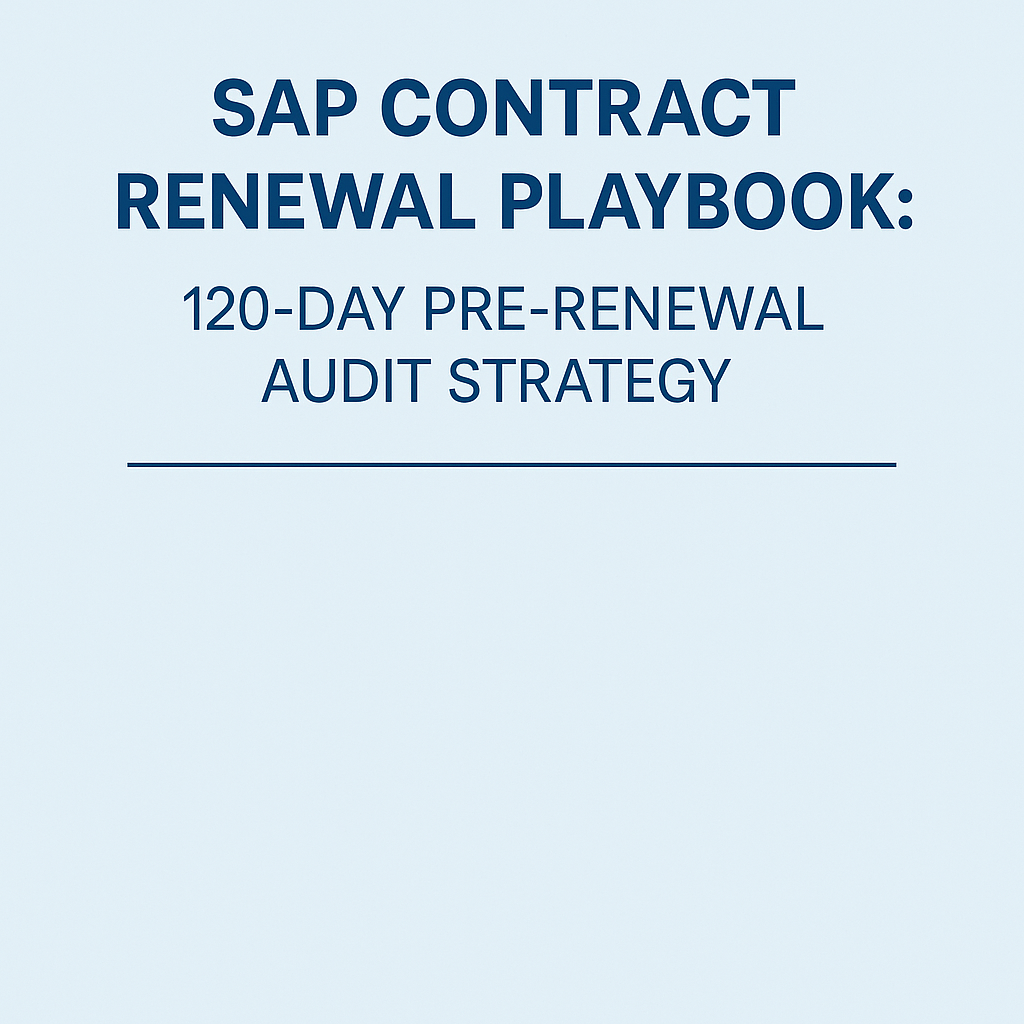 SAP Contract Renewal Playbook 120-Day Pre-Renewal Audit Strategy
